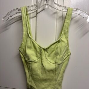 Arie Green Ribbed Women's Top